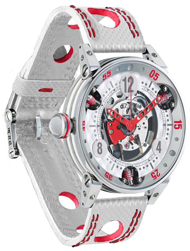 Wholesale Replica BRM Golf White Skeleton Dial Red watch GF6-44-SA-SQ-AR